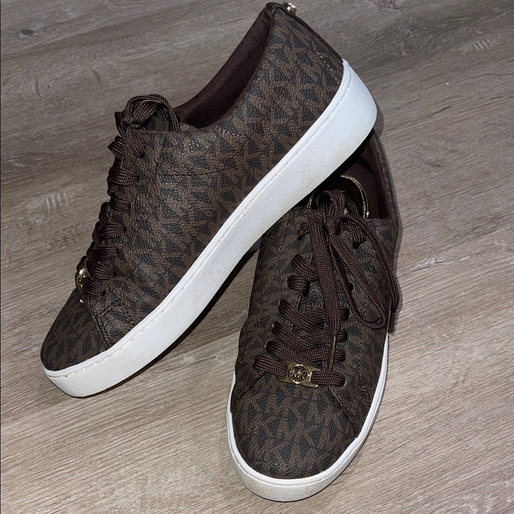 Michael Kors Brown and White Sneakers